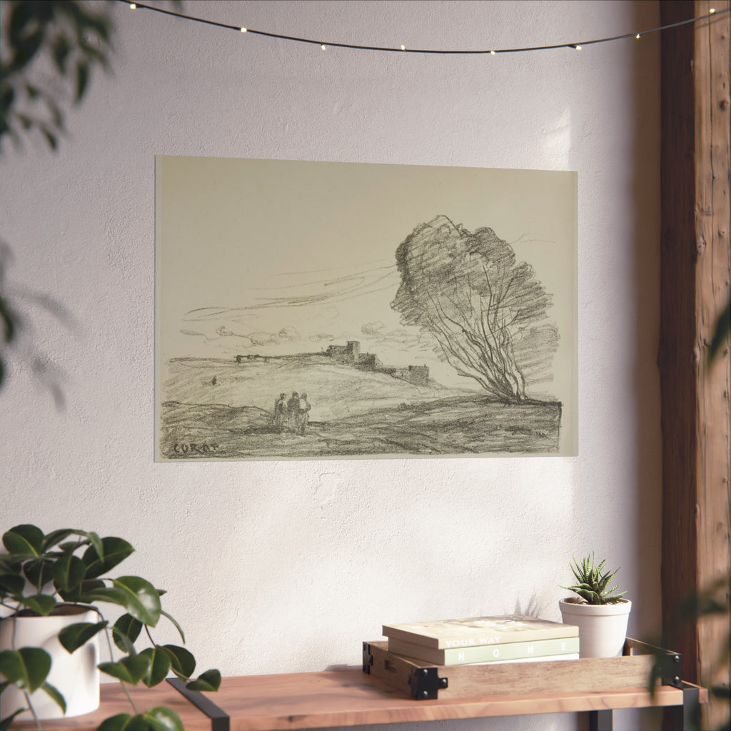 Jean Baptiste Camille Corot - The Isolated Fort | Fine Art Poster