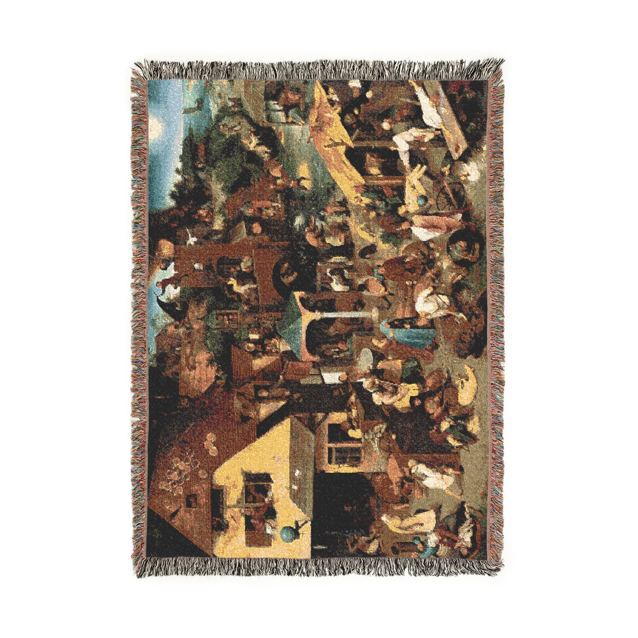 Pieter Brueghel the Elder - The Dutch Proverbs - Google Art Project | Woven Tapestry Blanket