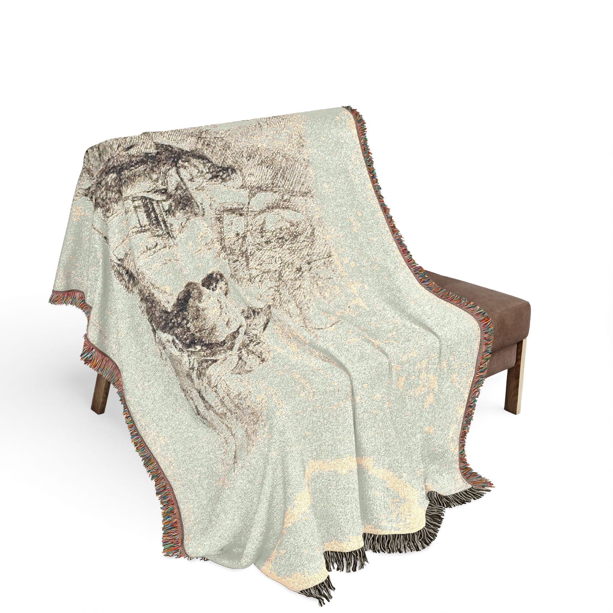 Giovanni Battista Tiepolo - A Woman with her Hands on a Vase, Soldier, and Slave, from Capricci | Woven Tapestry Blanket