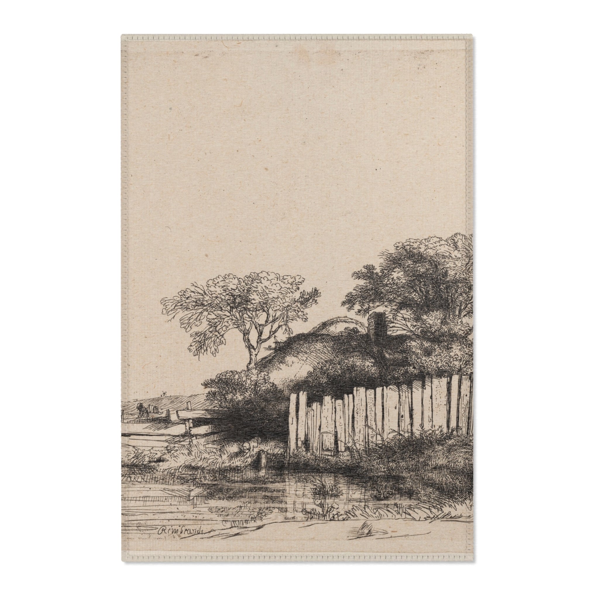 Rembrandt van Rijn - A Cottage with White Paling | Area Rug
