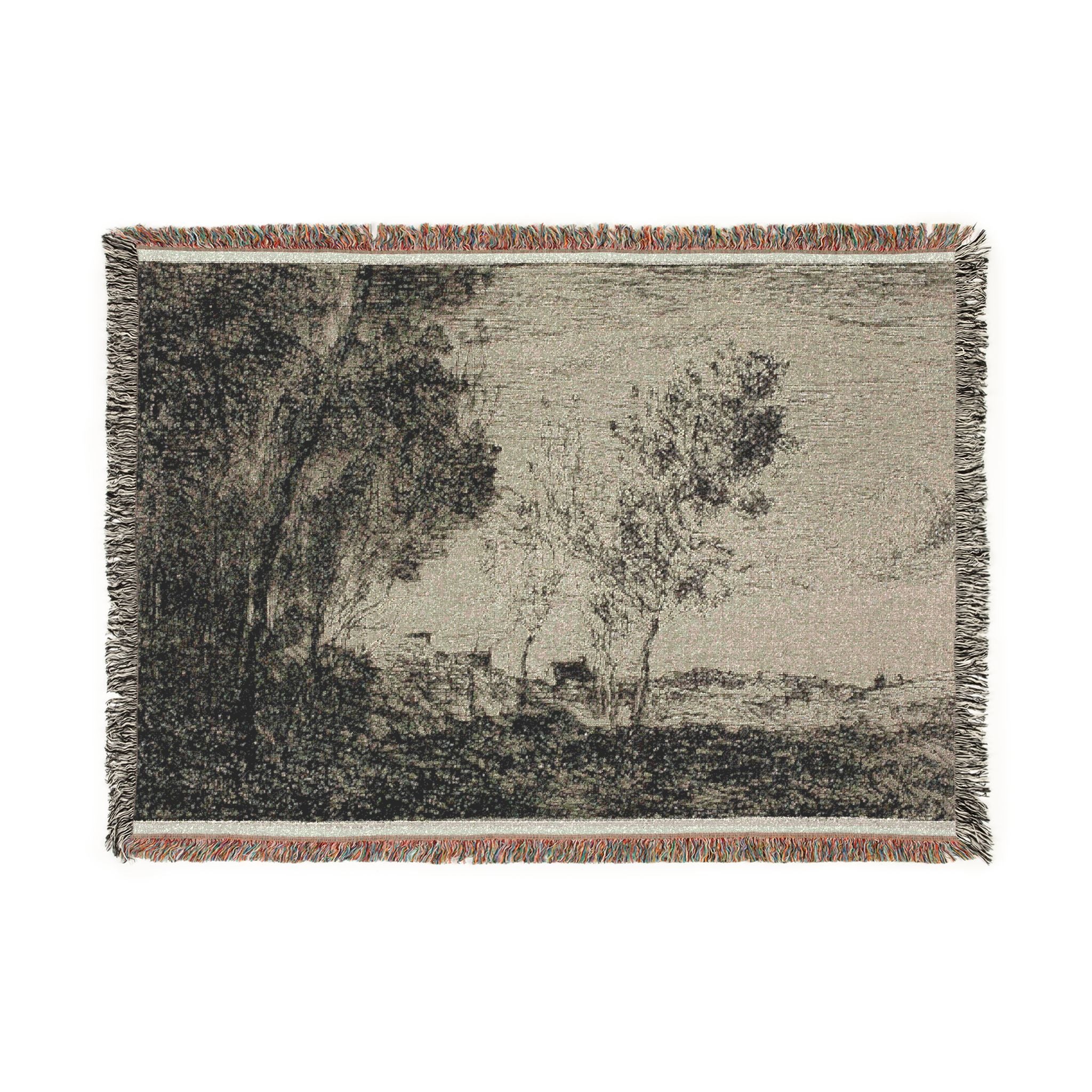 Jean Baptiste Camille Corot - In the Dunes Souvenir of the Woods of the Hague | Woven Tapestry Blanket