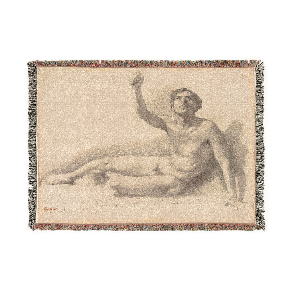 Hilaire Germain Edgar Degas - Study of a Male Nude | Woven Tapestry Blanket