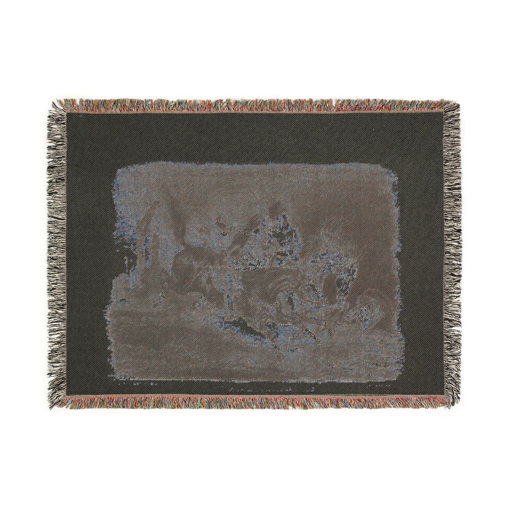 Eugène Delacroix - Faust and Mephistopheles Galloping Through the Night of the Witches' Sabbath | Woven Tapestry Blanket