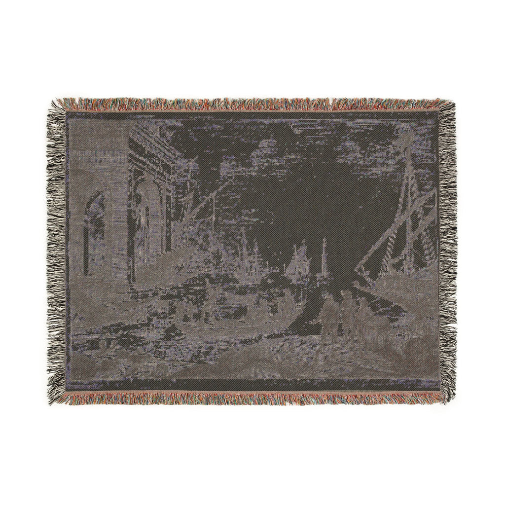 Claude Lorrain - Harbor Scene with a Lighthouse | Woven Tapestry Blanket