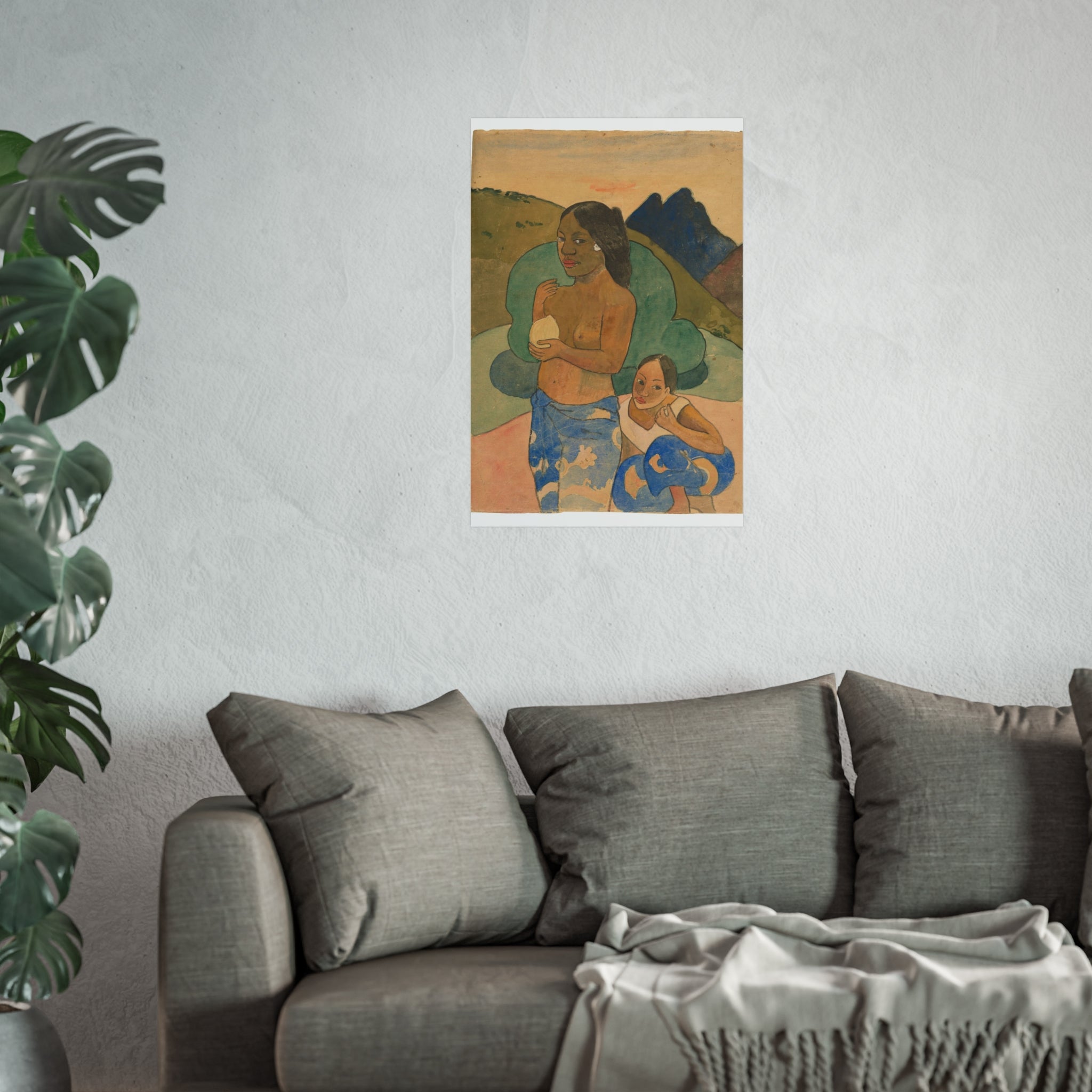 Paul Gauguin - Two Tahitian Women in a Landscape | Fine Art Poster