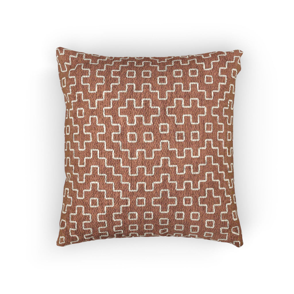Clay Hitomezashi Sashiko Woven Pillow
