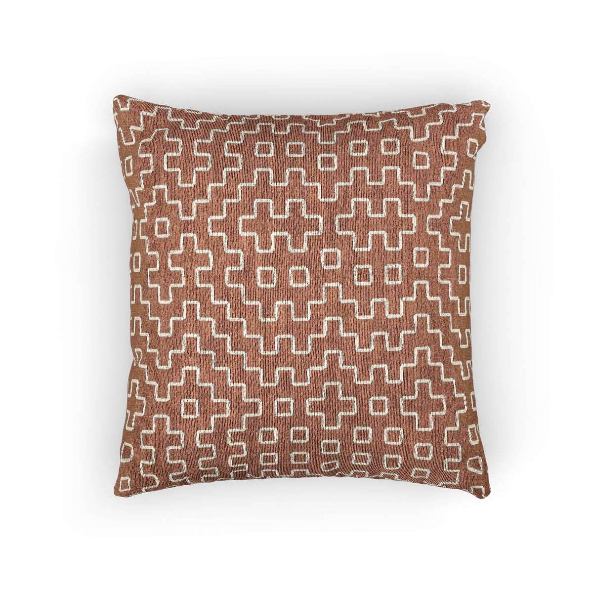 Clay Hitomezashi Sashiko Woven Pillow