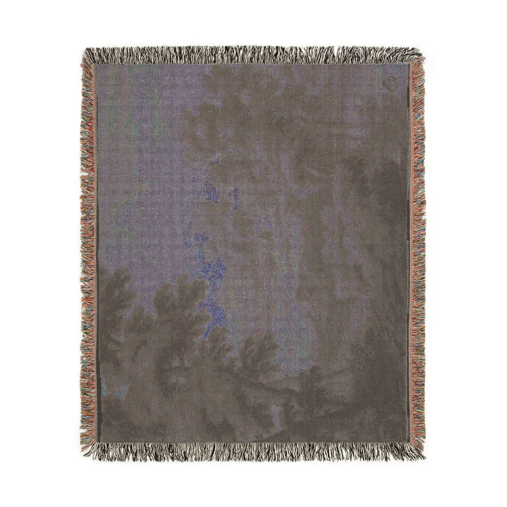 School of Nicolas Poussin - Italianate Landscape with Castle, Trees and Water in Foreground | Woven Tapestry Blanket