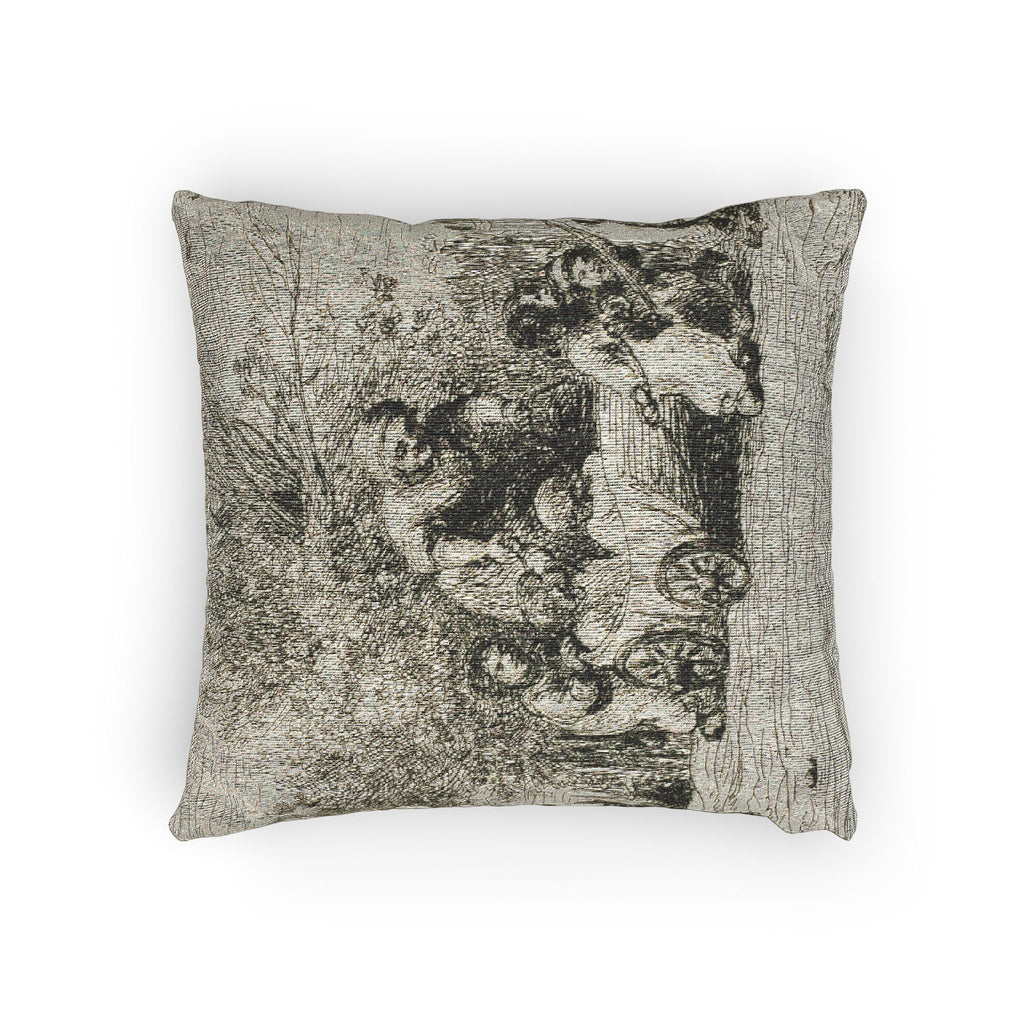 Charles François Daubigny - The Heritage of the Wagon (The Children with the Wagon) | Woven Pillow
