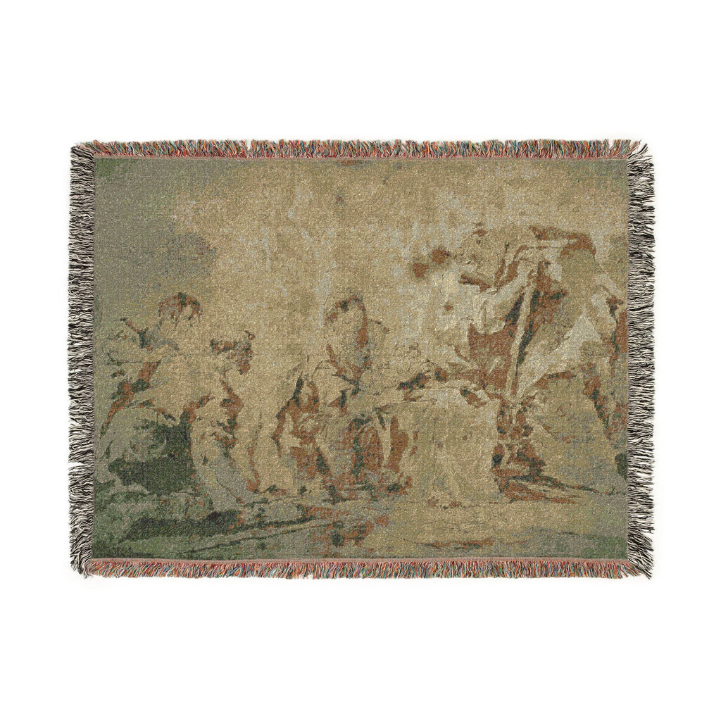 Francesco Guardi - Adoration of the Shepherds (recto); Three Sketches Buildings by Canal with Boats, Landscape with Buld | Woven Tapestry Blanket