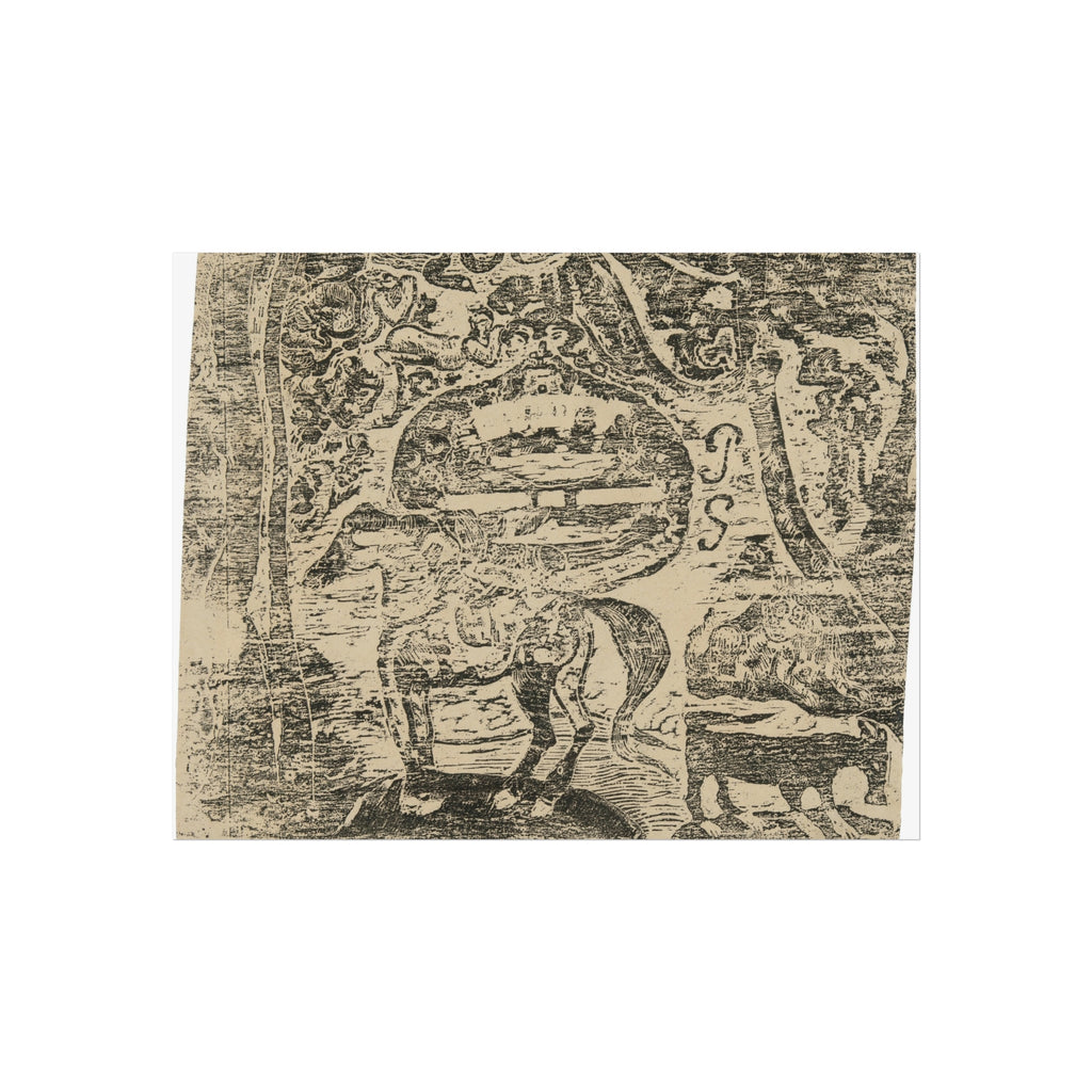 Paul Gauguin - Horse, with Other Animals and Ornaments | Fine Art Poster