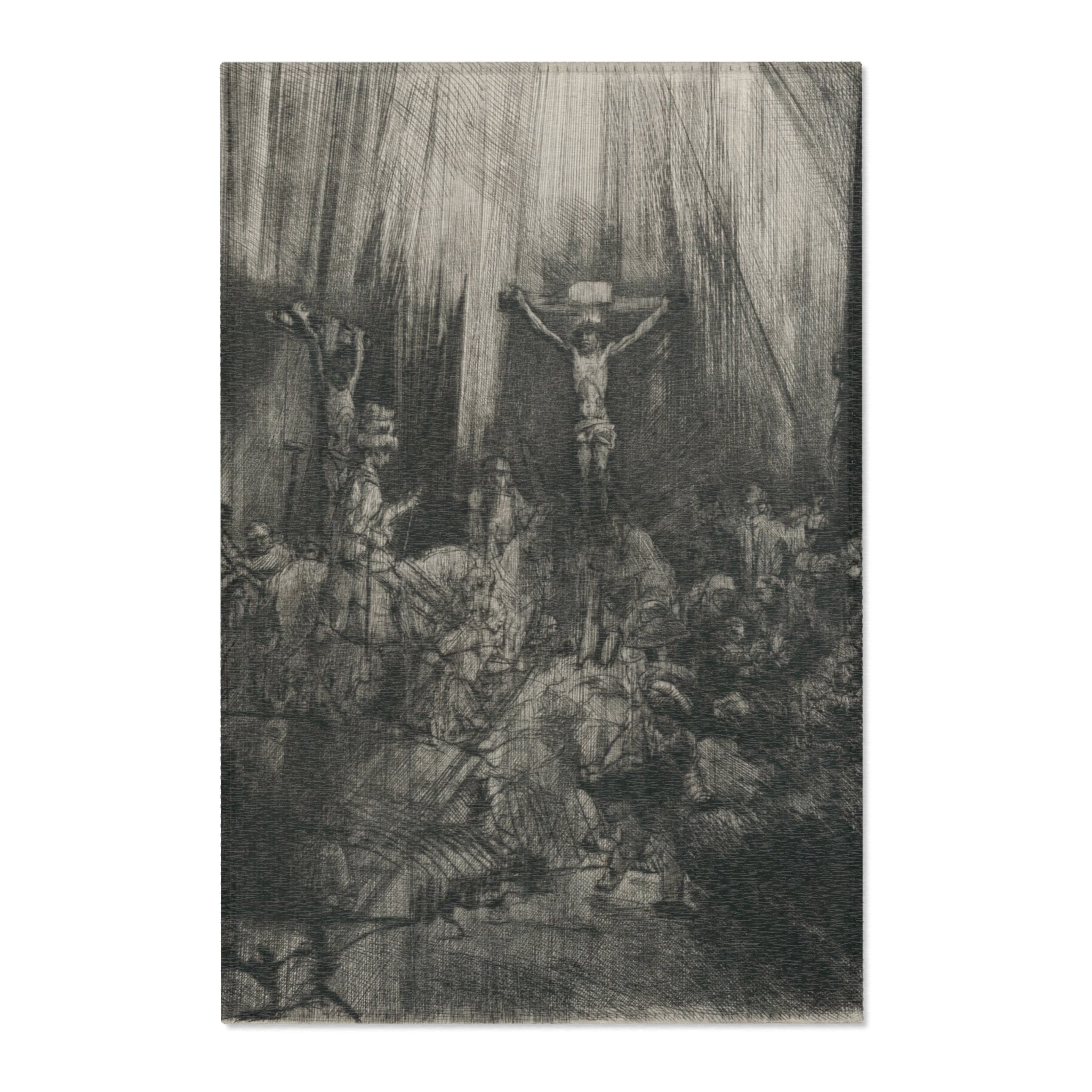 Rembrandt van Rijn - Christ Crucified between the Two Thieves The Three Crosses | Area Rug