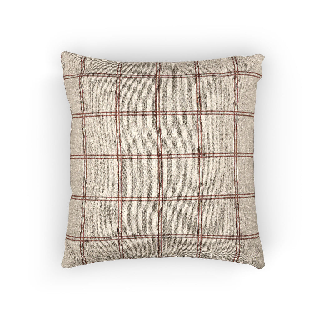 Rust Windowpane Woven Pillow