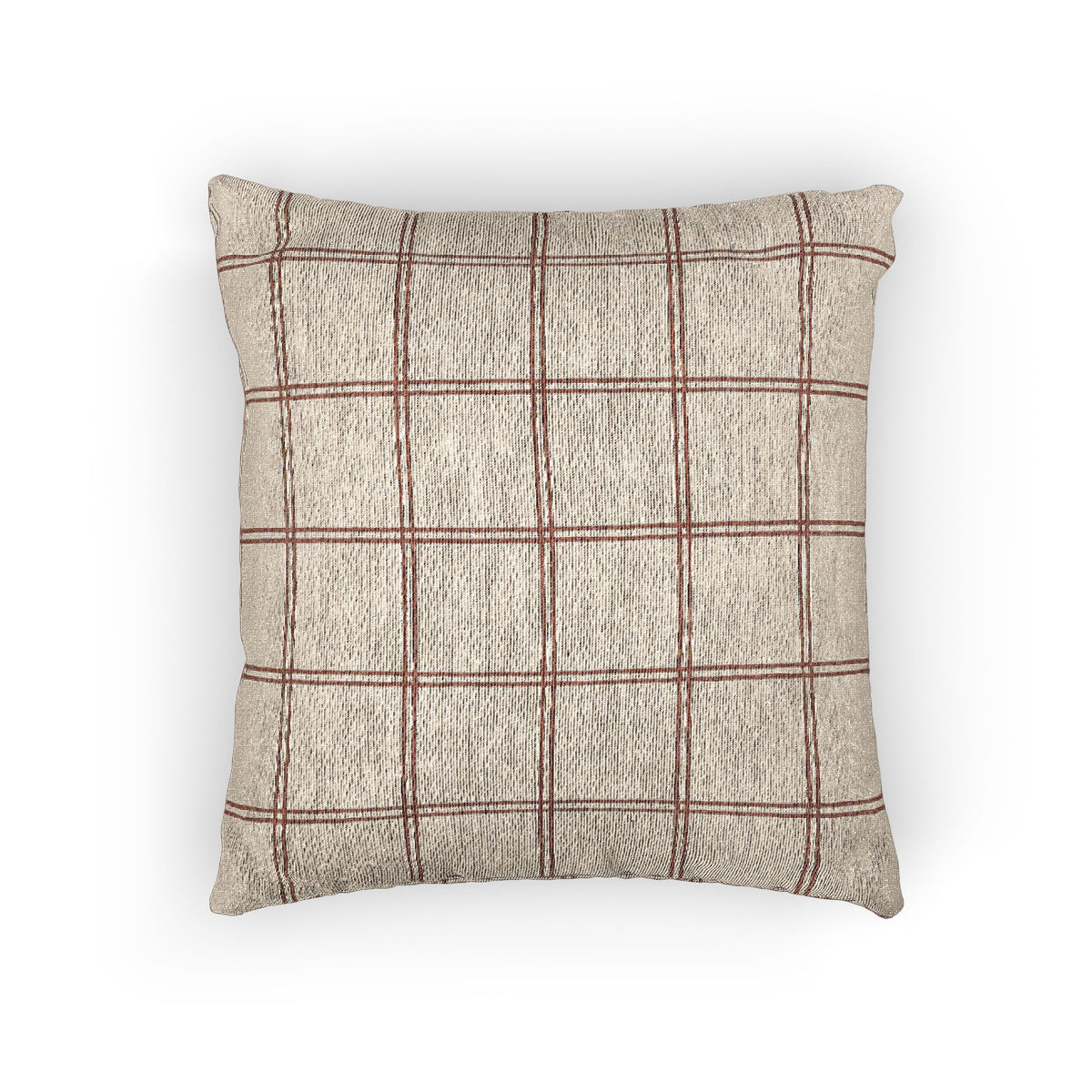 Rust Windowpane Woven Pillow