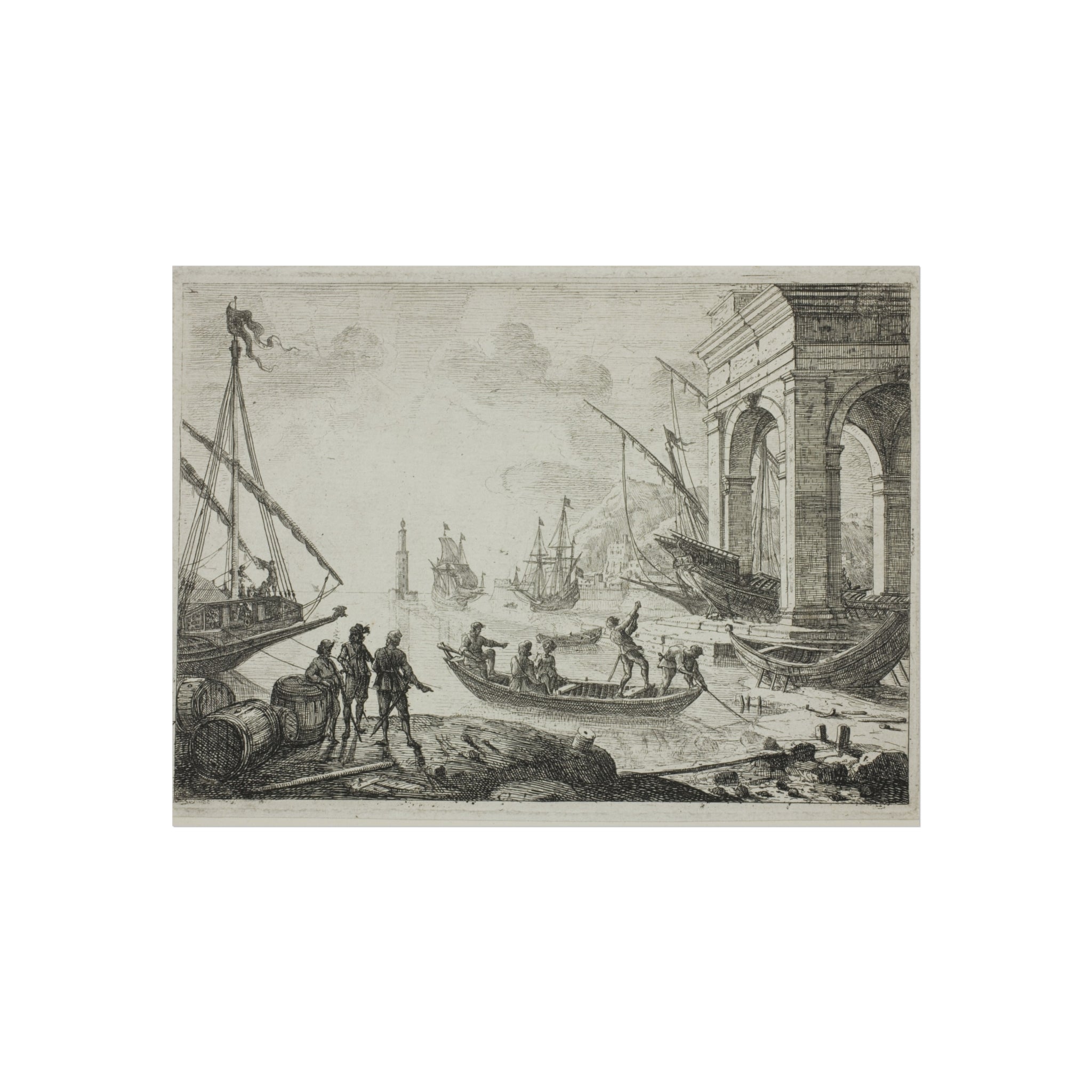 Claude Lorrain - Harbor Scene with a Lighthouse | Fine Art Poster