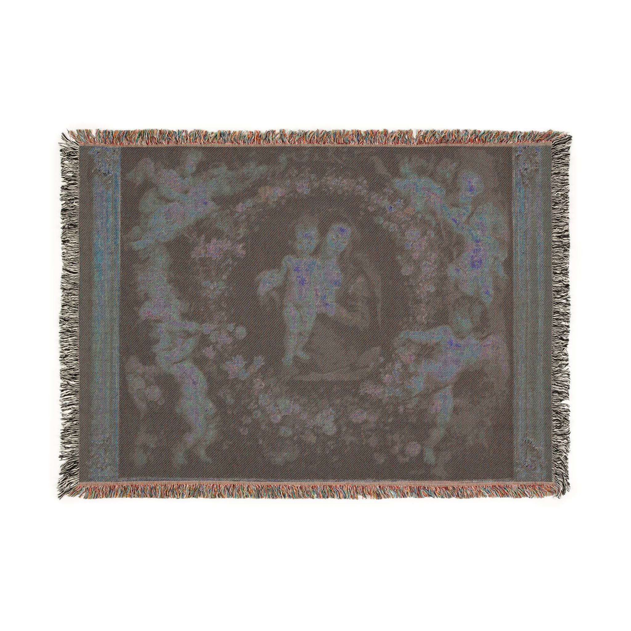 Madonna in a Garland of Flowers - Peter Paul Rubens | Woven Tapestry Blanket