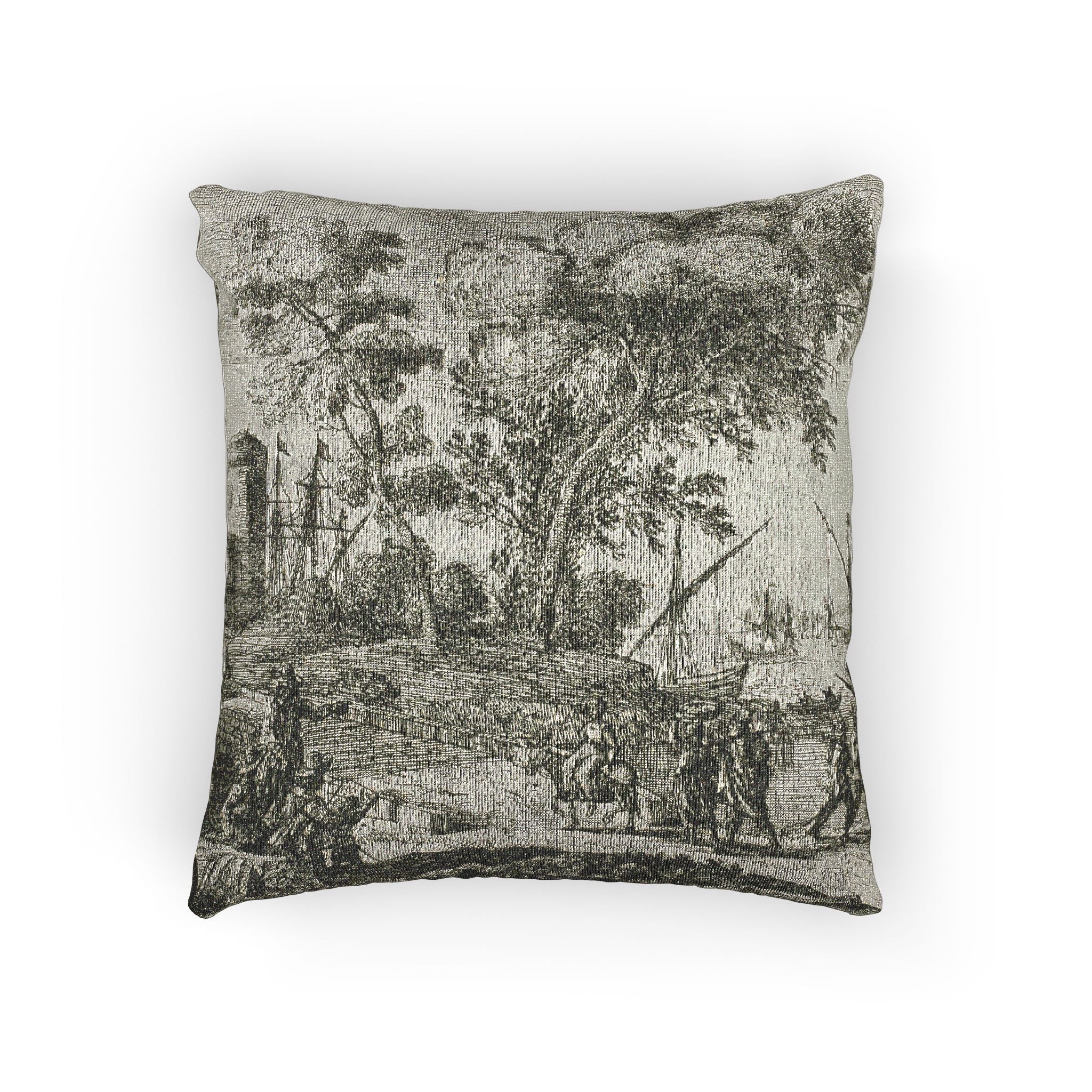 Claude Lorrain - Coast Scene with an Artist Drawing | Woven Pillow