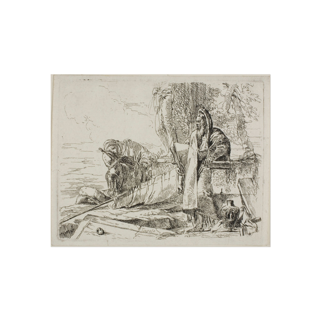 Giovanni Battista Tiepolo - Standing Philosopher and Two Other Figures, from Capricci | Fine Art Poster
