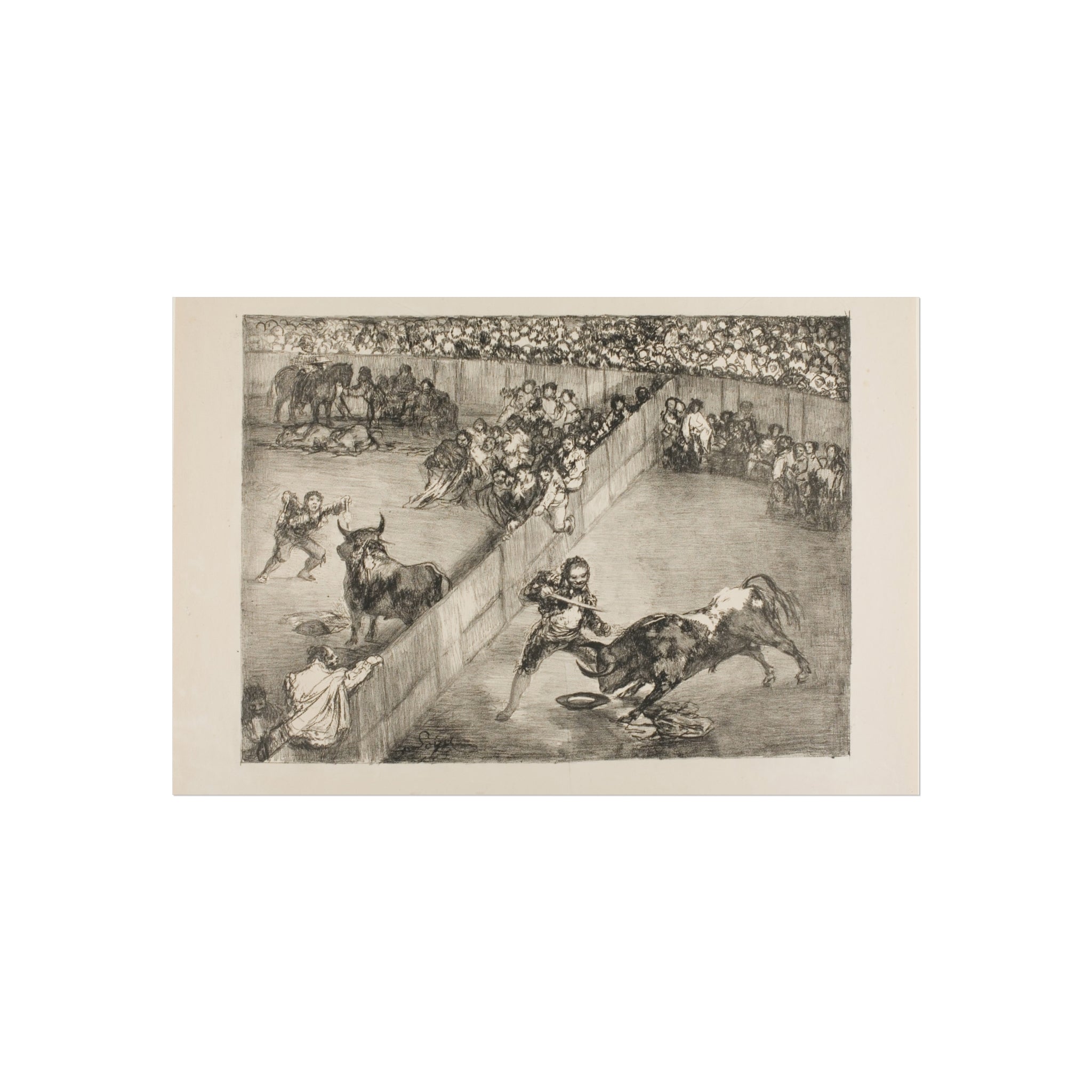 Francisco José de Goya y Lucientes - Bullfight in a divided ring, from The Bulls of Bordeaux | Fine Art Poster