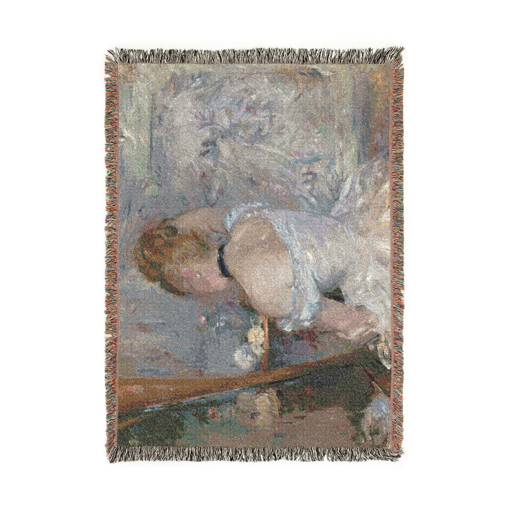 Berthe Morisot - Woman at Her Toilette | Woven Tapestry Blanket