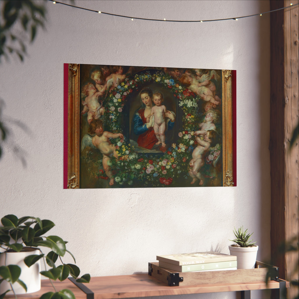 Madonna in a Garland of Flowers - Peter Paul Rubens | Fine Art Poster