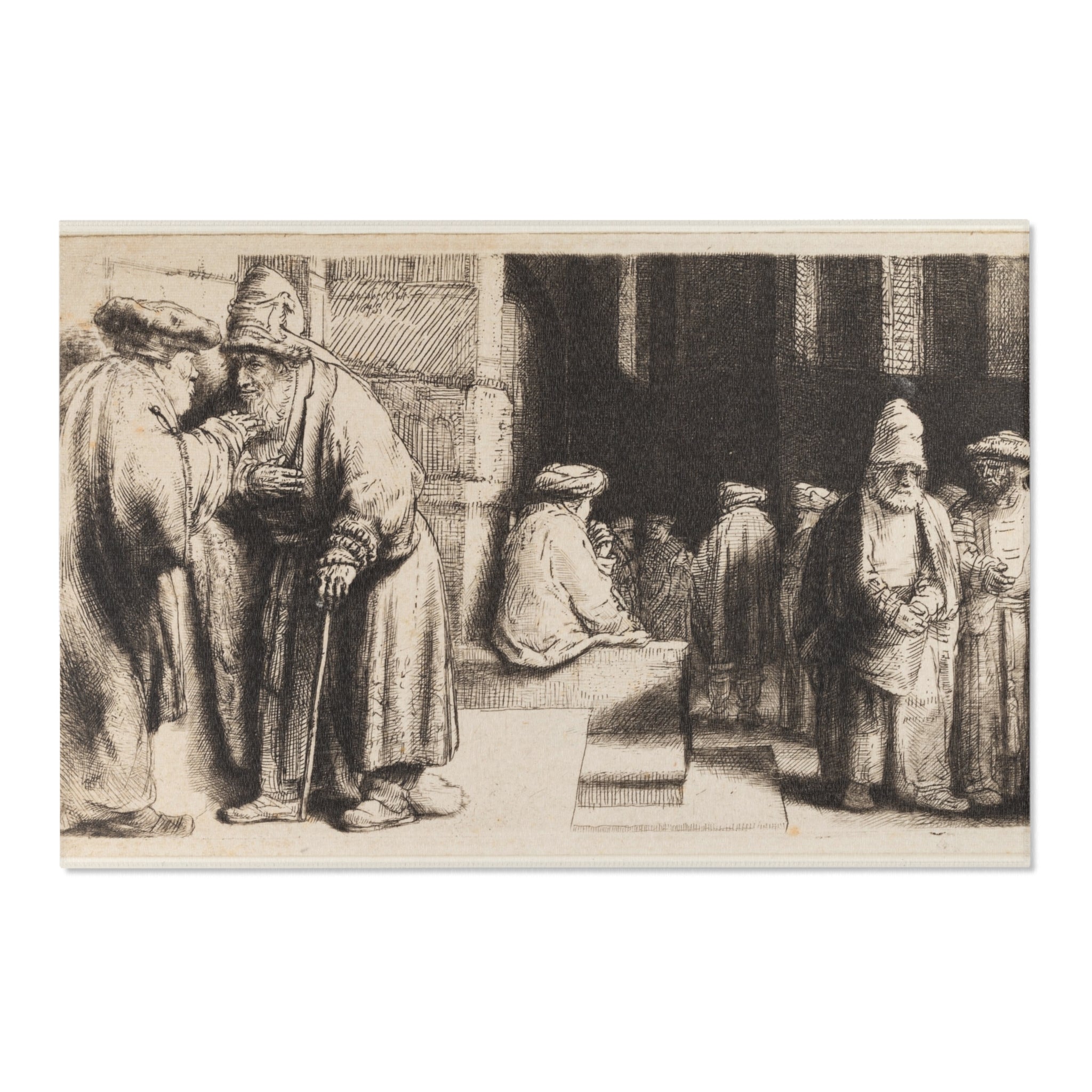 Rembrandt van Rijn - Jews in the Synagogue | Area Rug