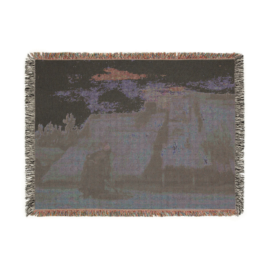 Vincent van Gogh - A Peasant Woman Digging in Front of Her Cottage | Woven Tapestry Blanket