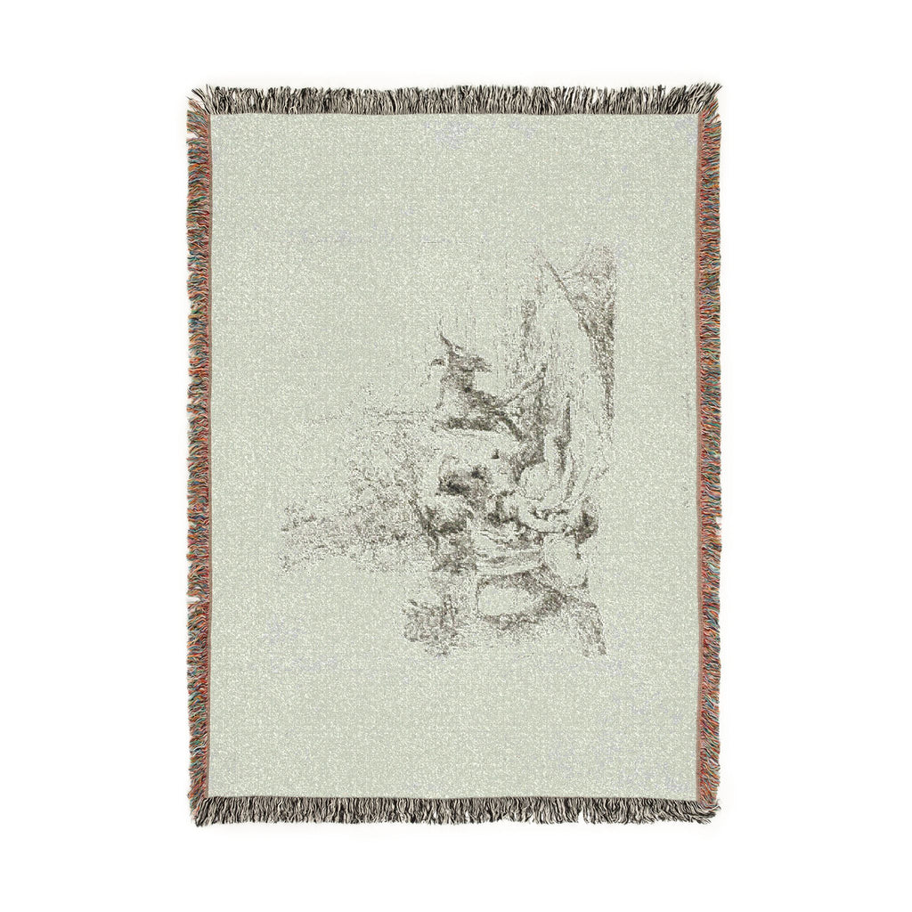 Giovanni Battista Tiepolo - A Nymph with a Small Satyr and Two Goats, from Capricci | Woven Tapestry Blanket