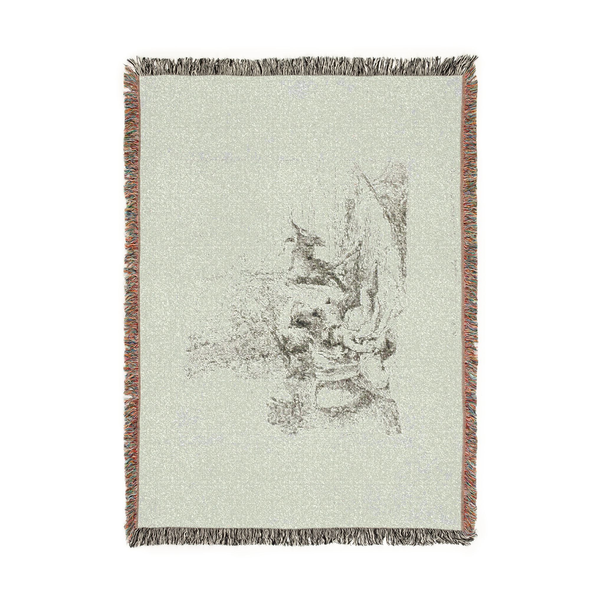Giovanni Battista Tiepolo - A Nymph with a Small Satyr and Two Goats, from Capricci | Woven Tapestry Blanket