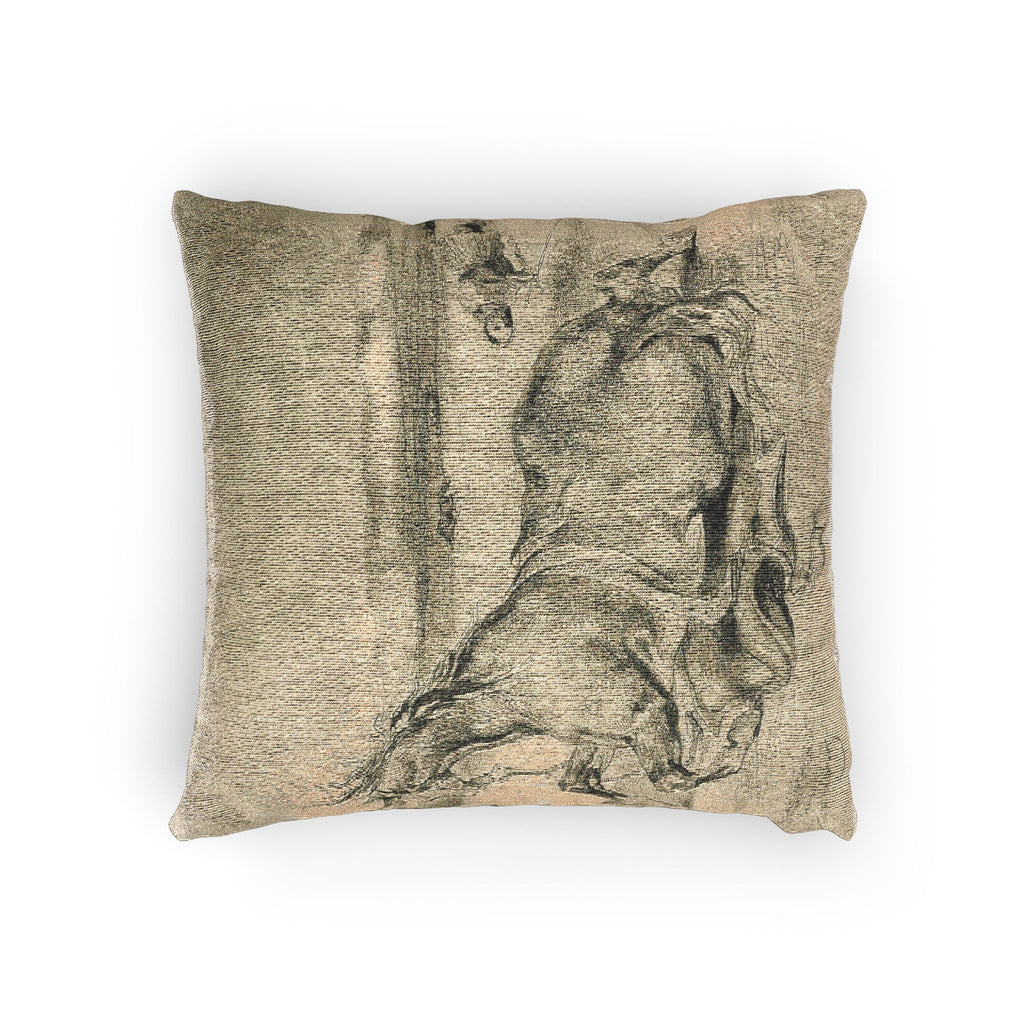 Eugène Delacroix - Fallen Horse and Dead Knight | Woven Pillow