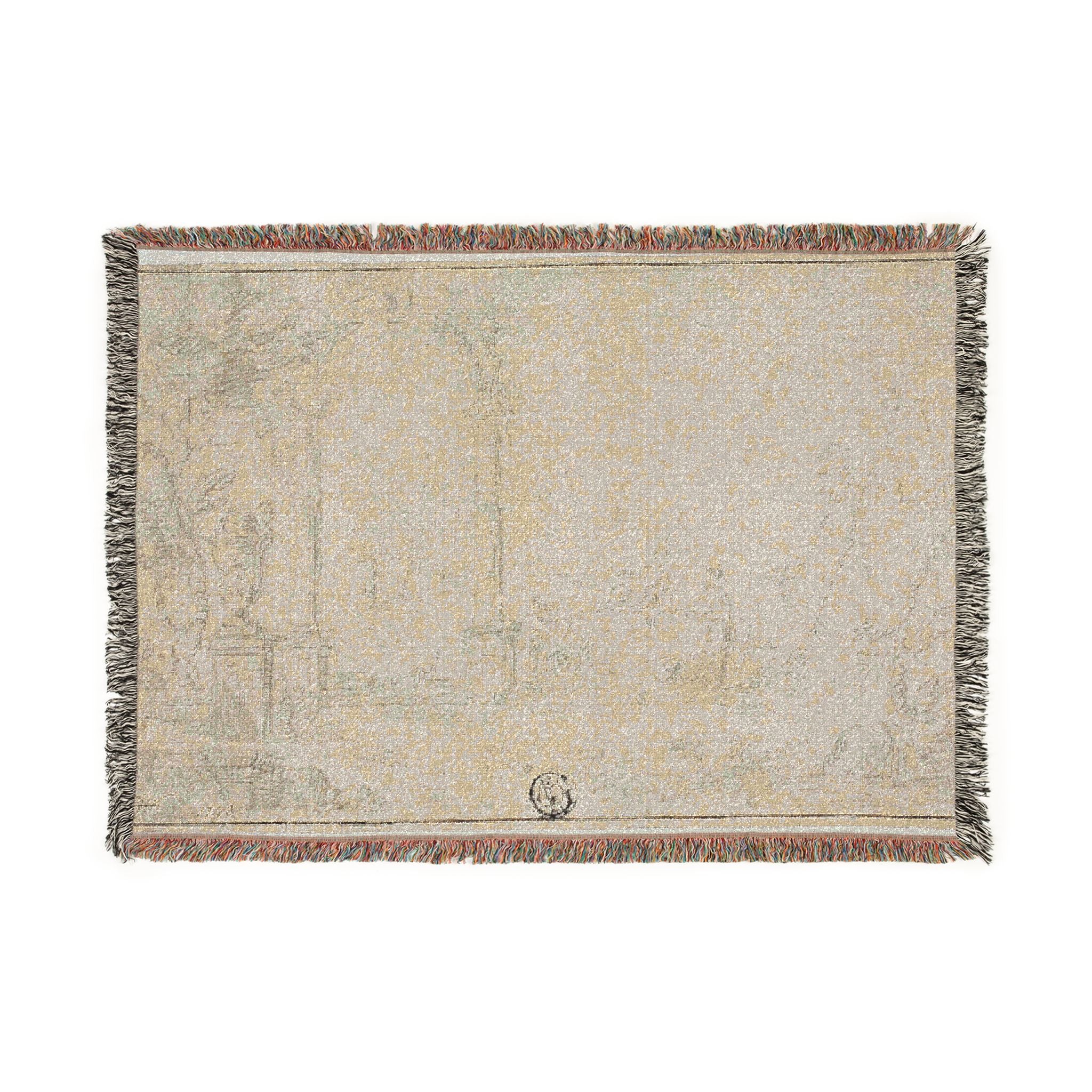 Style of Francesco Guardi - Ruins in a Park, Two Figures | Woven Tapestry Blanket