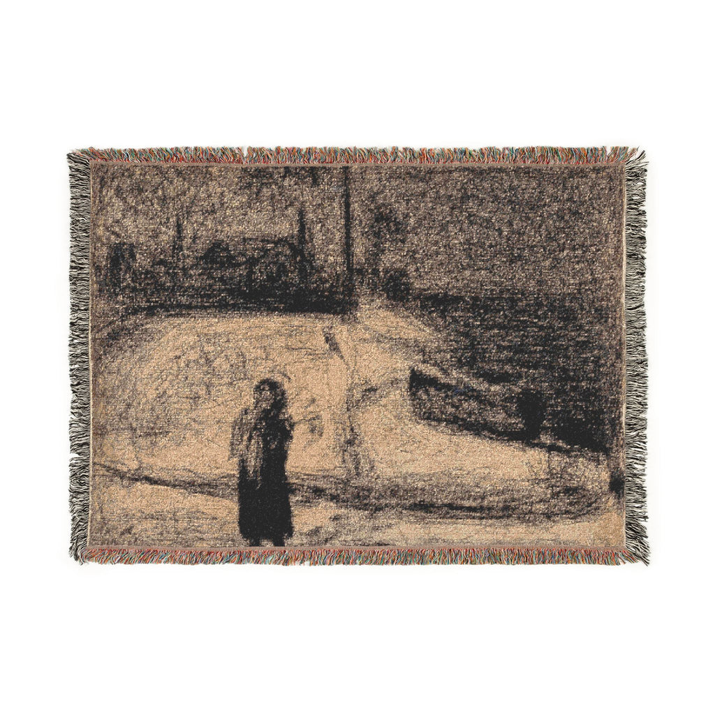 Georges Seurat - The Zone (Outside the City Walls) | Woven Tapestry Blanket