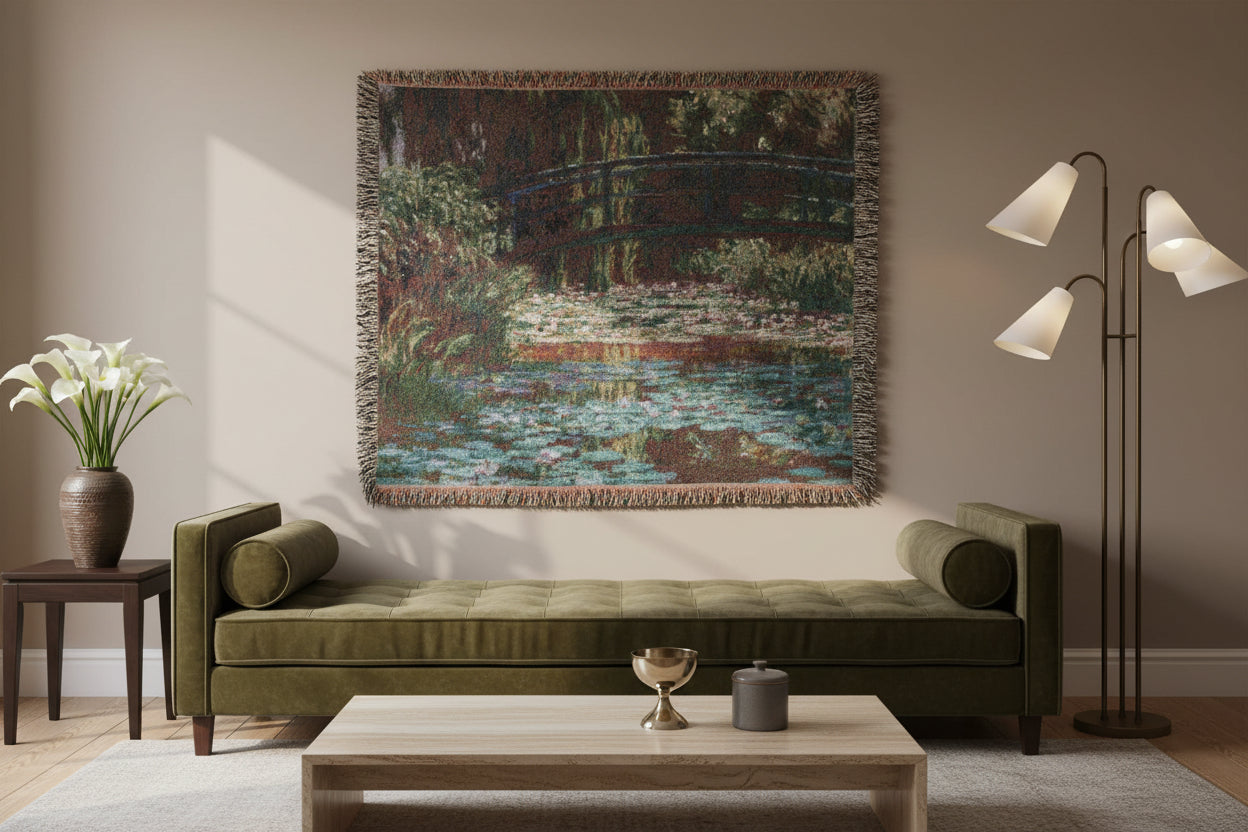 Water Lily Pond Claude Monet Tapestry Blanket