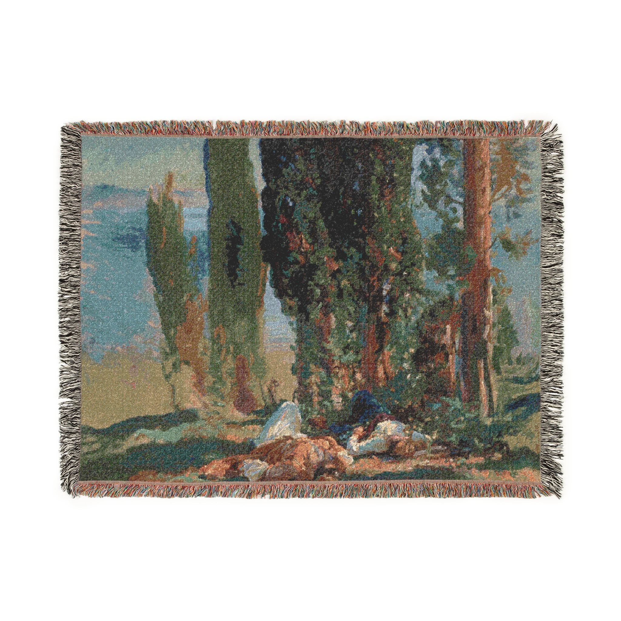John Singer Sargent - Under the Cypress Trees at Corfu | Woven Tapestry Blanket