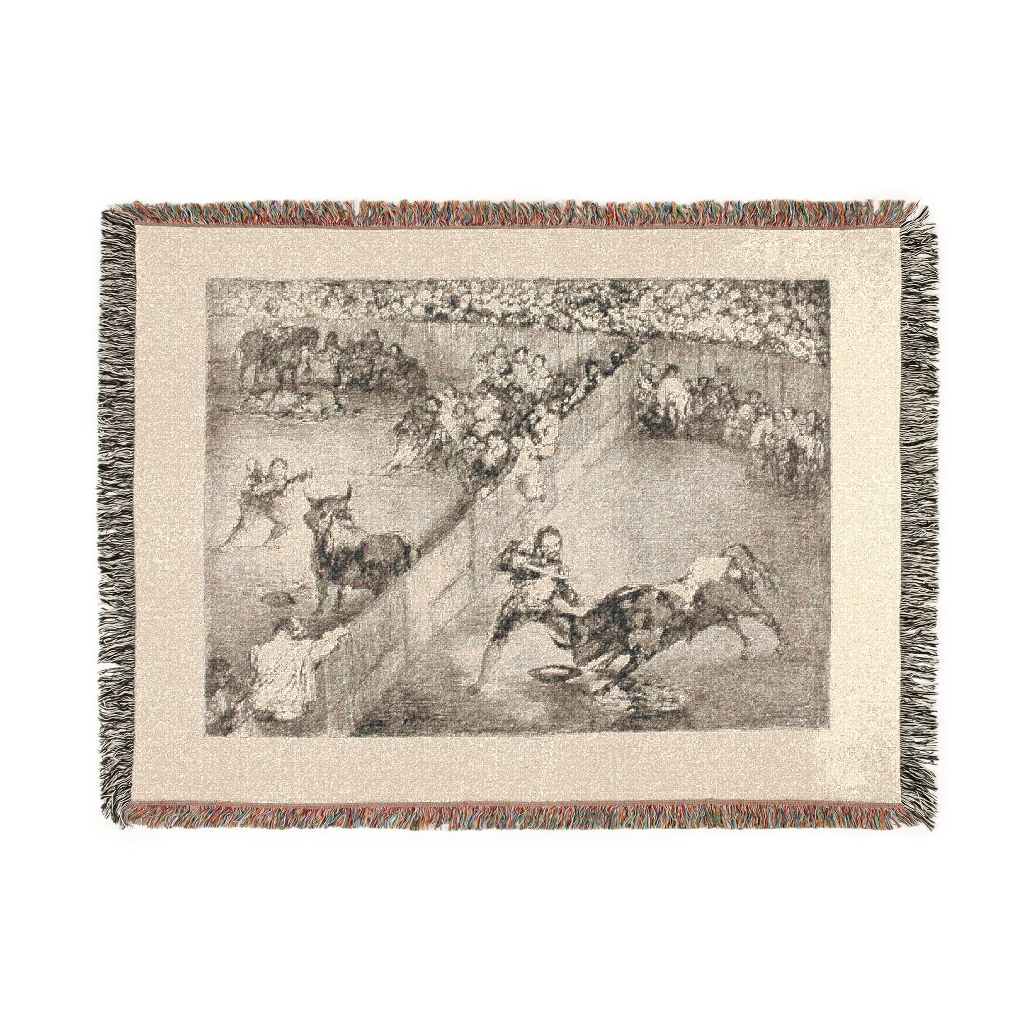 Francisco José de Goya y Lucientes - Bullfight in a divided ring, from The Bulls of Bordeaux | Woven Tapestry Blanket