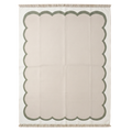 Ivory Scalloped Flatweave Rug