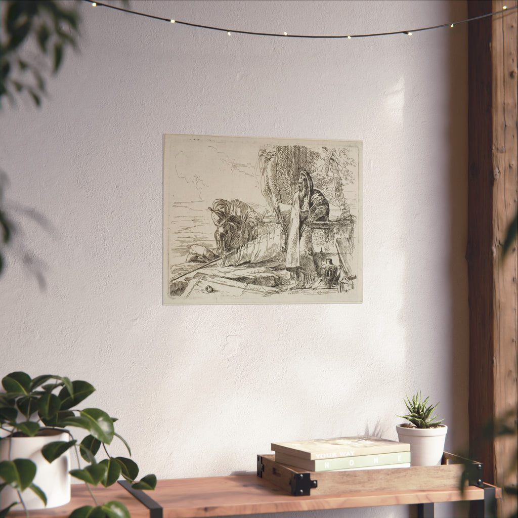 Giovanni Battista Tiepolo - Standing Philosopher and Two Other Figures, from Capricci | Fine Art Poster