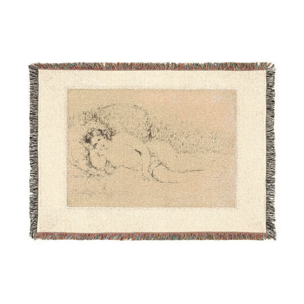 Pierre-Auguste Renoir - Woman Reclining, to the Left | Woven Tapestry Blanket