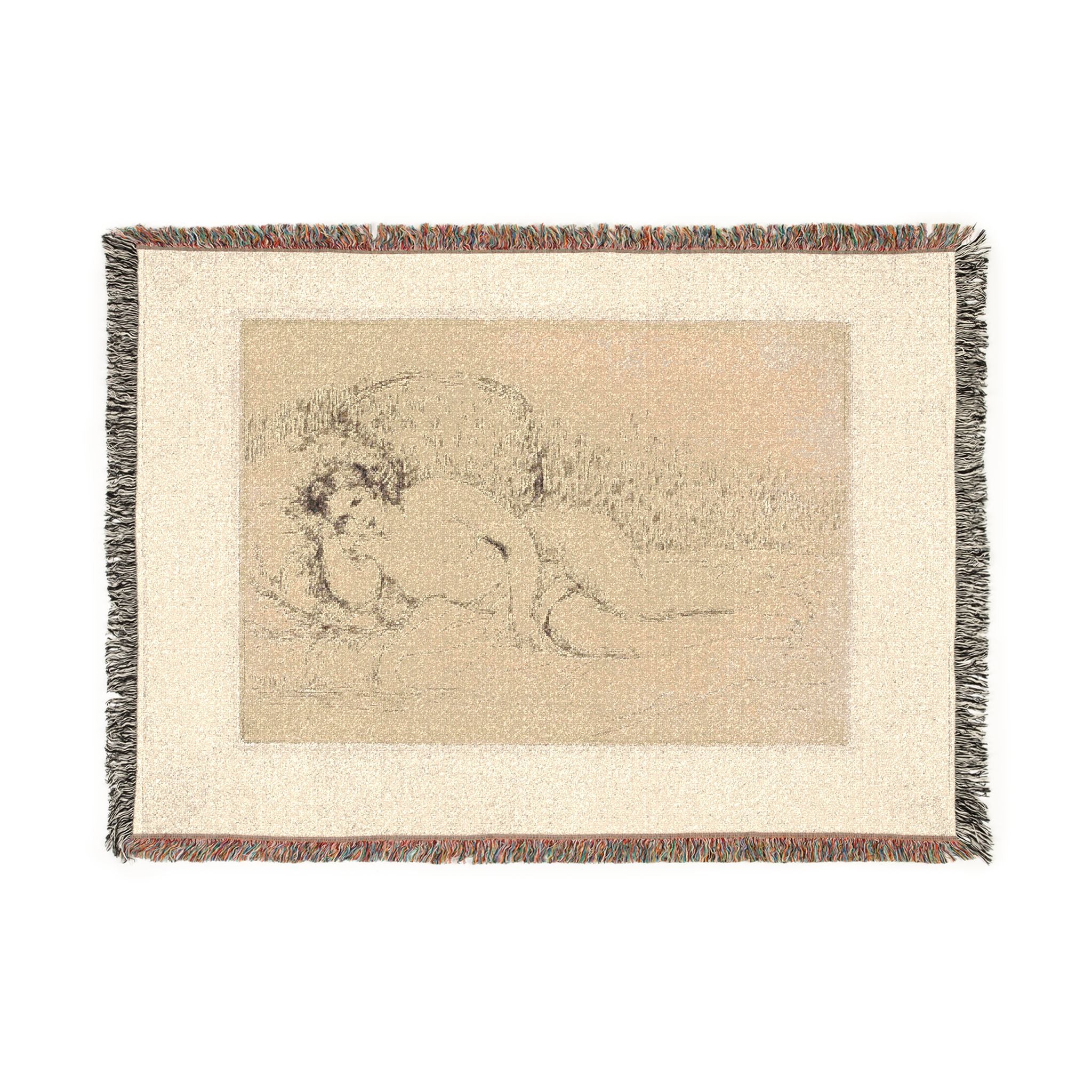 Pierre-Auguste Renoir - Woman Reclining, to the Left | Woven Tapestry Blanket