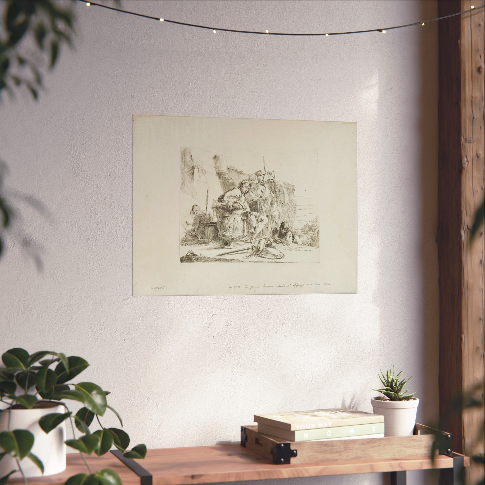 Giovanni Battista Tiepolo - Seated Youth Leaning Against an Urn, from Capricci | Fine Art Poster