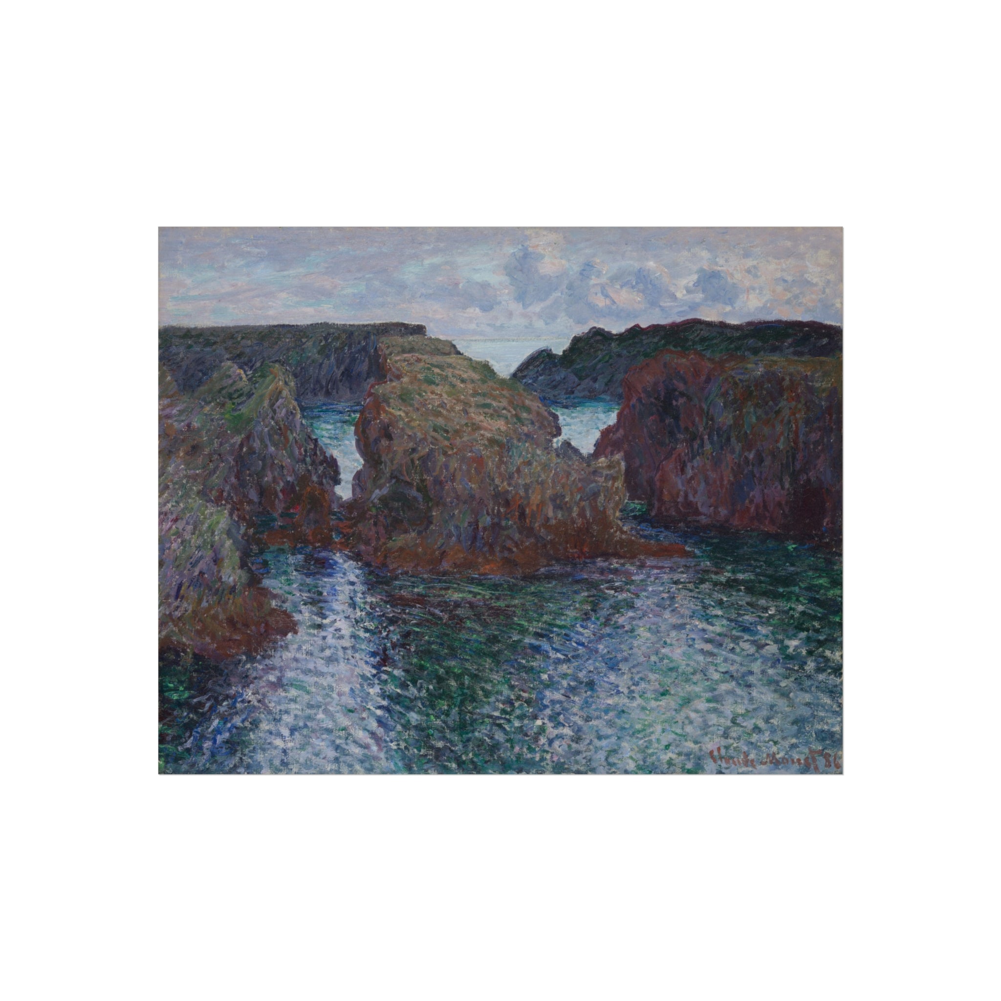 Rocks at Port-Goulphar, Belle-Île Claude Monet Fine Art Poster
