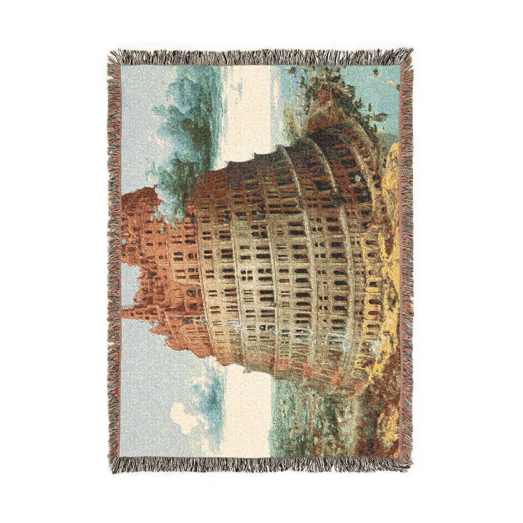 Pieter Bruegel the Elder - The Tower of Babel (Rotterdam) - Google Art Project - edited | Woven Tapestry Blanket