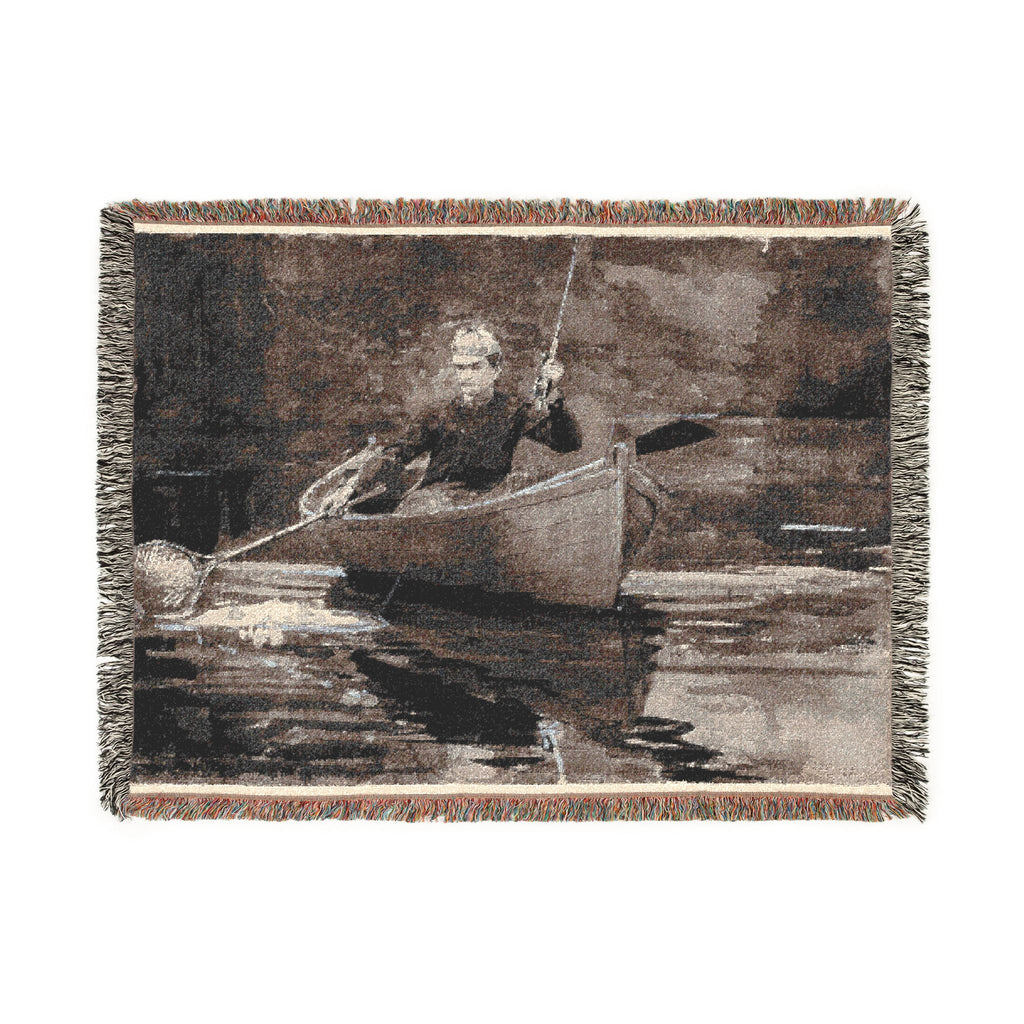 Winslow Homer - Netting the Fish | Woven Tapestry Blanket