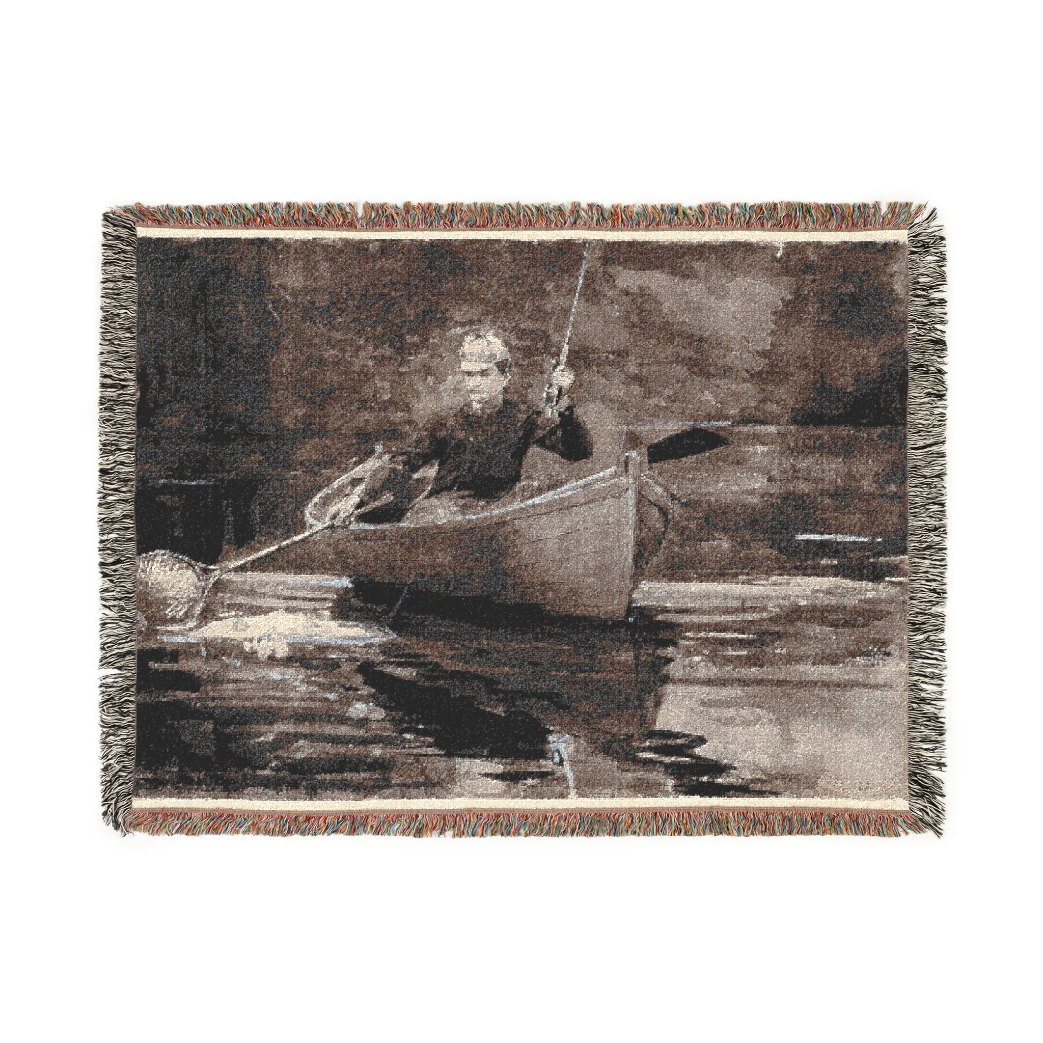 Winslow Homer - Netting the Fish | Woven Tapestry Blanket