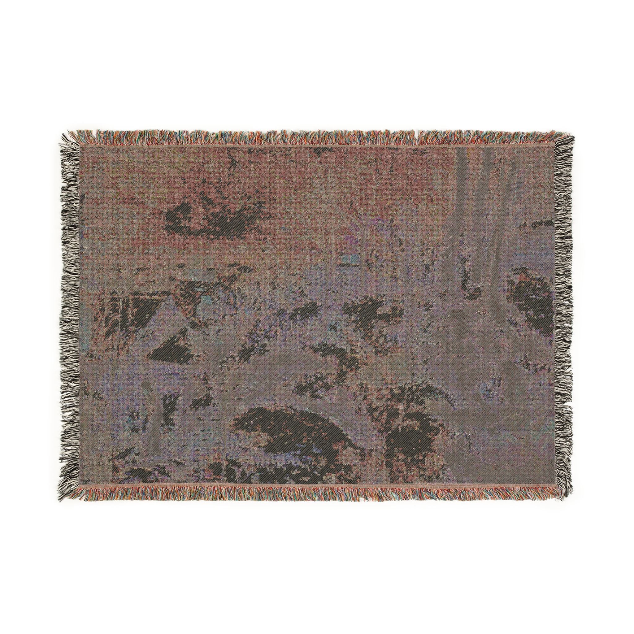 Camille Pissarro - Rabbit Warren at Pontoise, Snow | Woven Tapestry Blanket