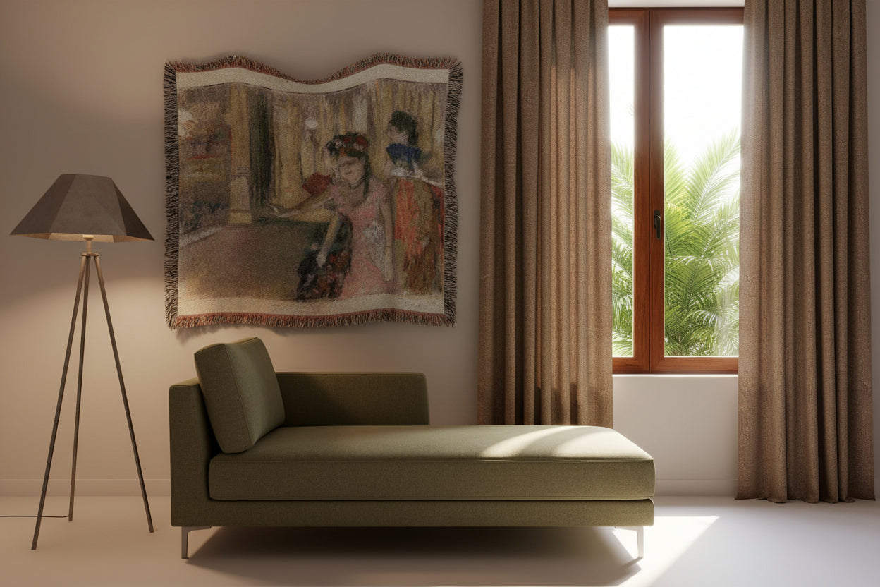 Singers on the Stage Edgar Degas Tapestry Blanket