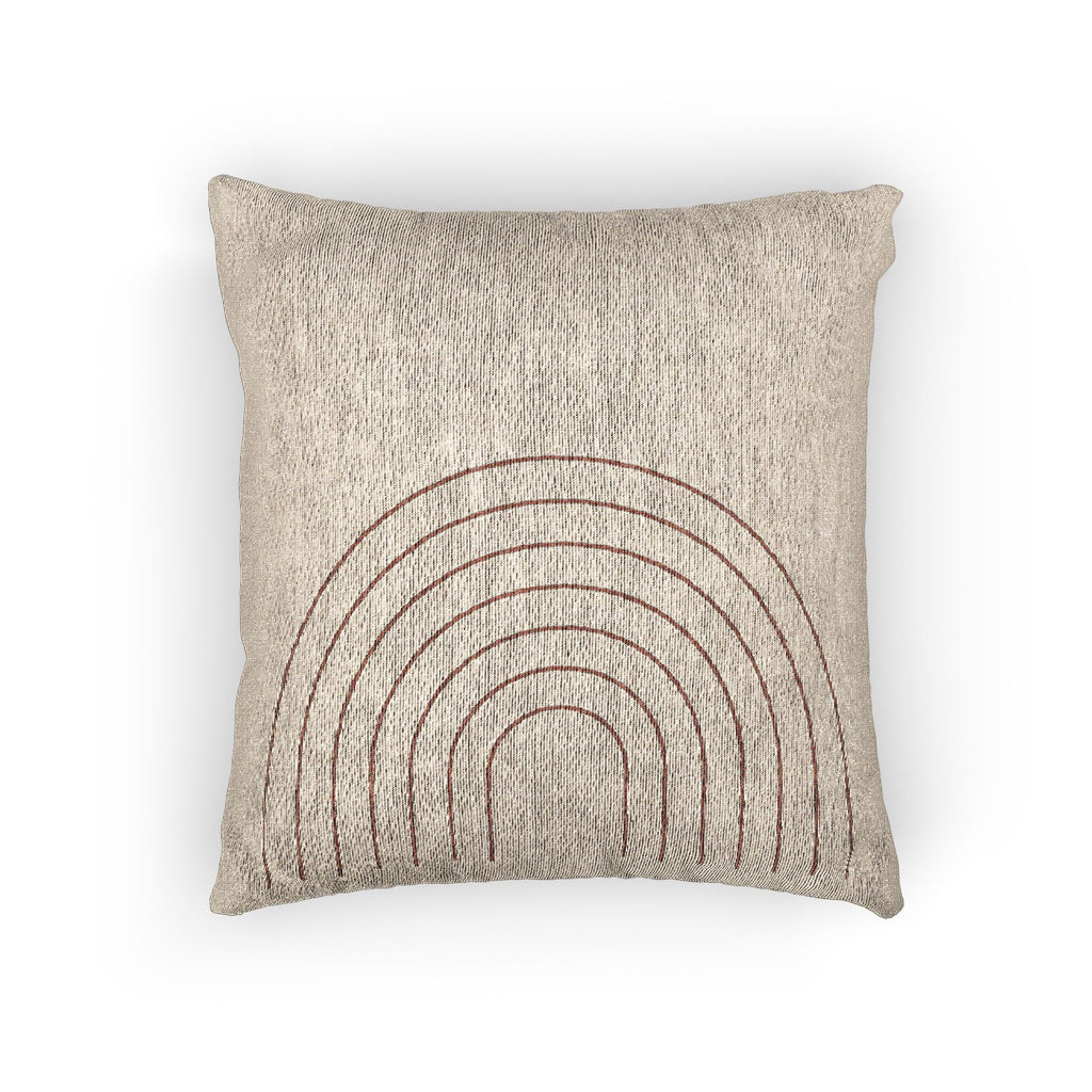 Rust Line Arch Woven Pillow