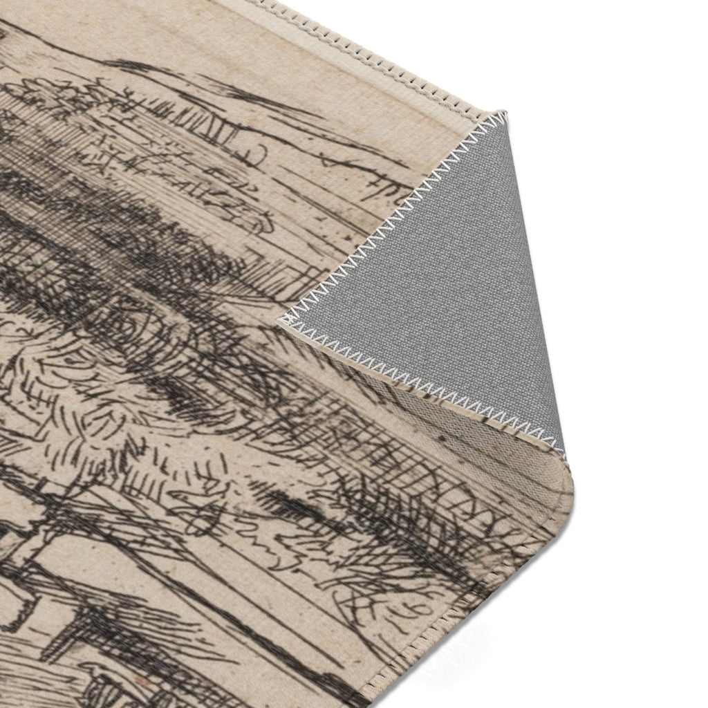 Rembrandt van Rijn - A Cottage with White Paling | Area Rug