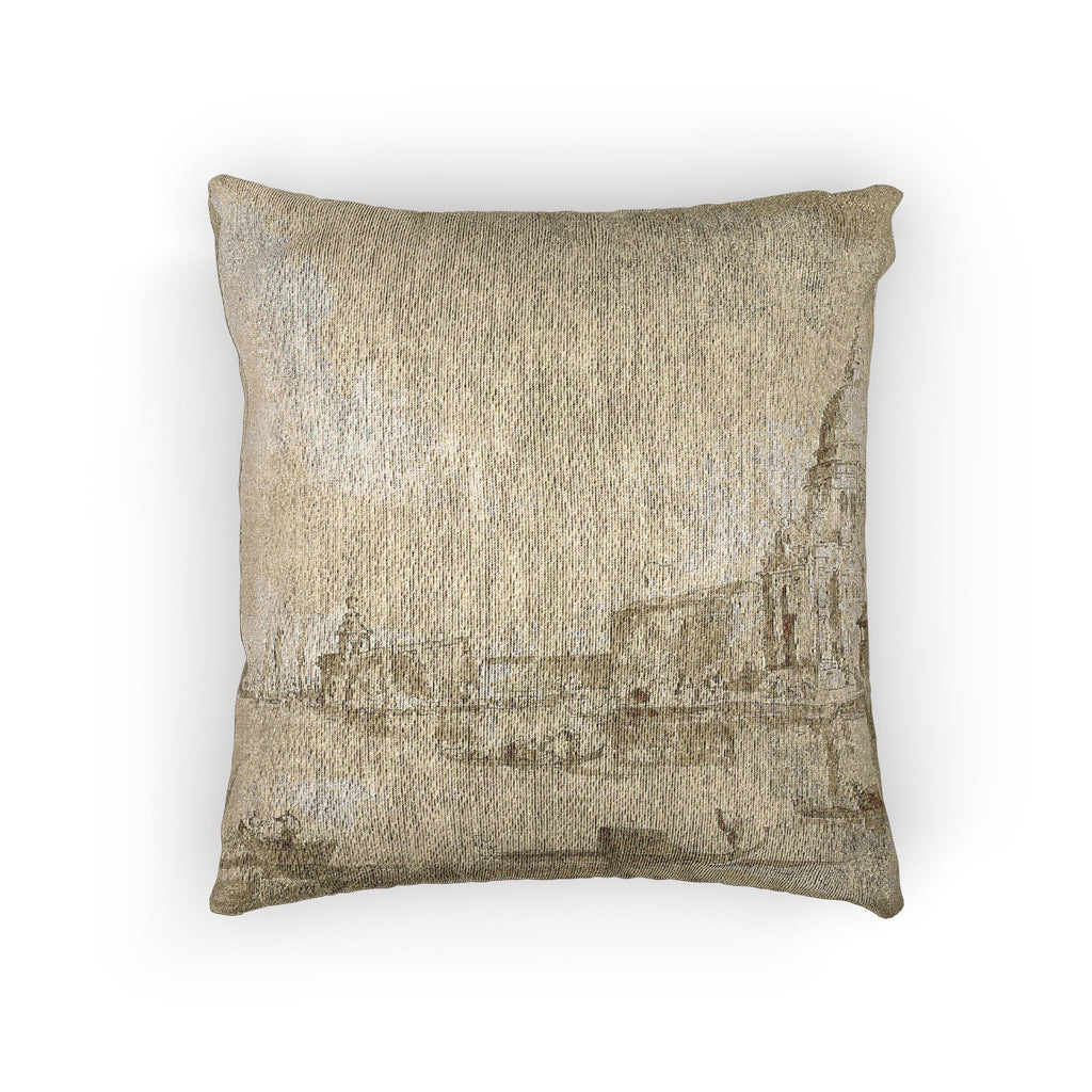 Imitator of Francesco Guardi - Bacino di San Marco with the Dogana del Mare and Santa Maria della Salute | Woven Pillow