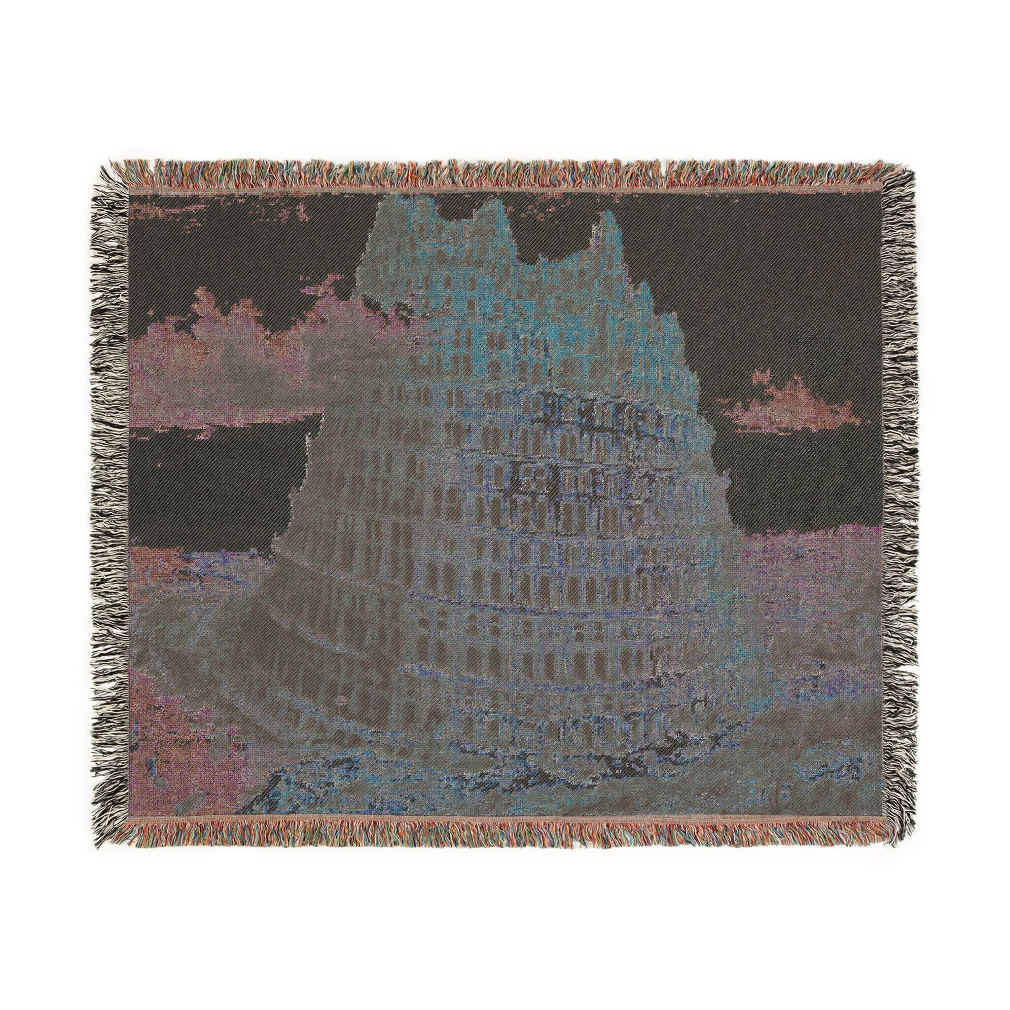 Pieter Bruegel the Elder - The Tower of Babel (Rotterdam) - Google Art Project - edited | Woven Tapestry Blanket